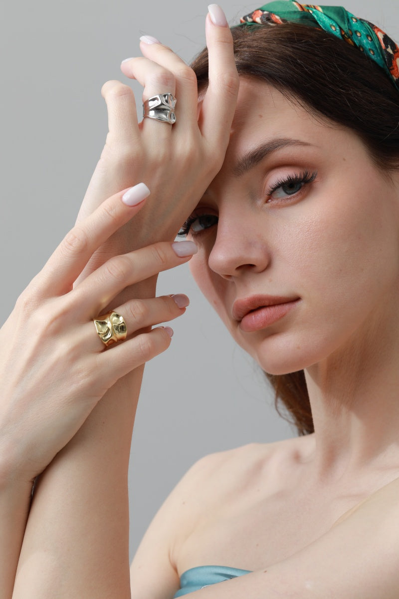 Asymmetric Nugget Rings – Minimalist Luxury Stackables ⚖️✨ Leto Collection