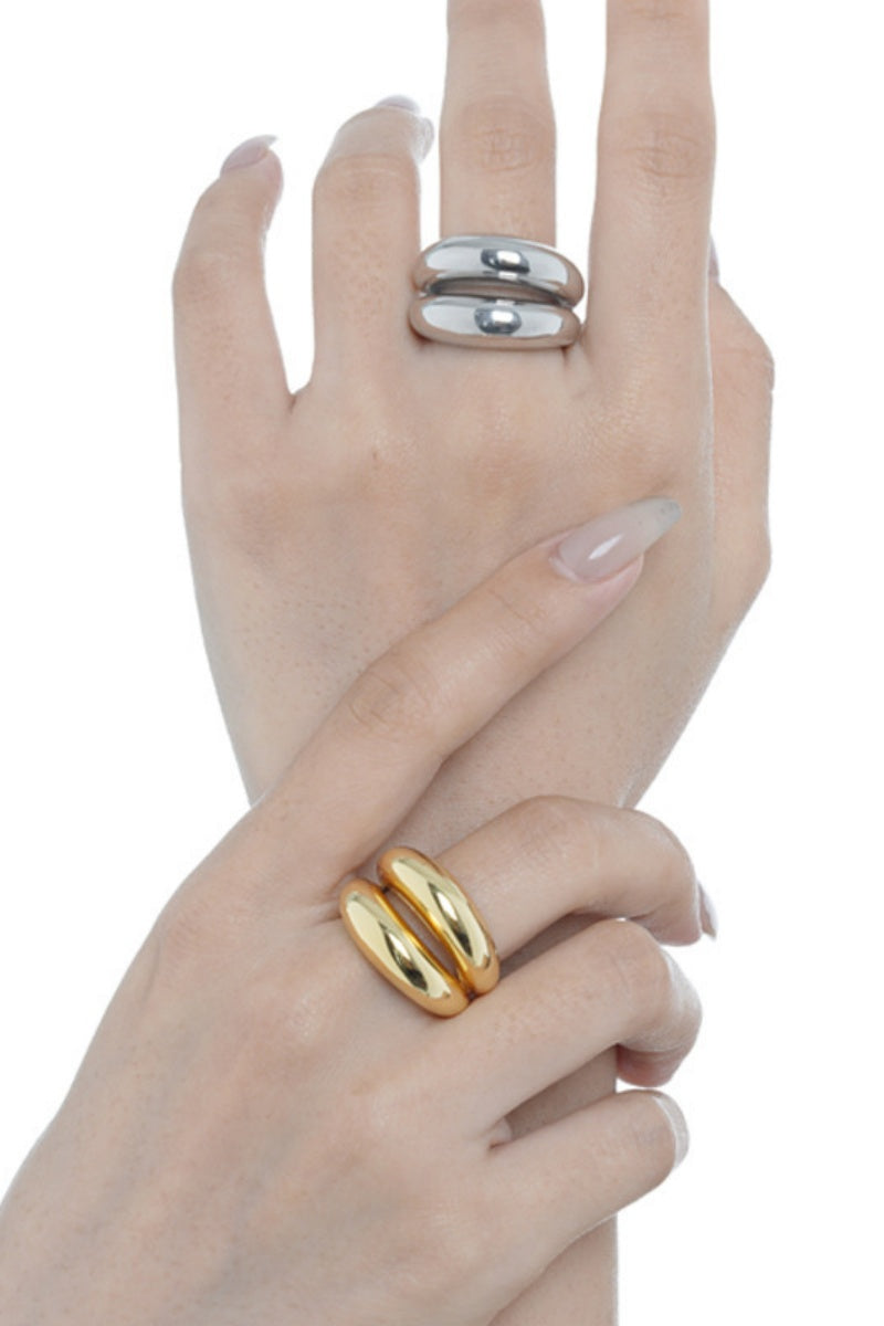 High-Shine Geometric Ring – Open-Ended Minimalist Statement ✨🔶 Leto Collection