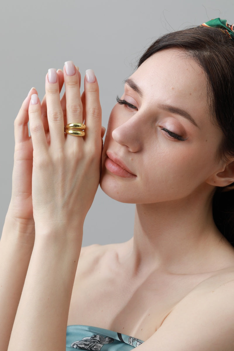 High-Shine Geometric Ring – Open-Ended Minimalist Statement ✨🔶 Leto Collection