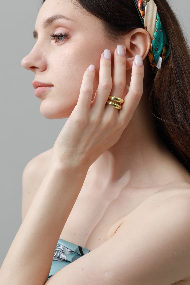 High-Shine Geometric Ring – Open-Ended Minimalist Statement ✨🔶 Leto Collection