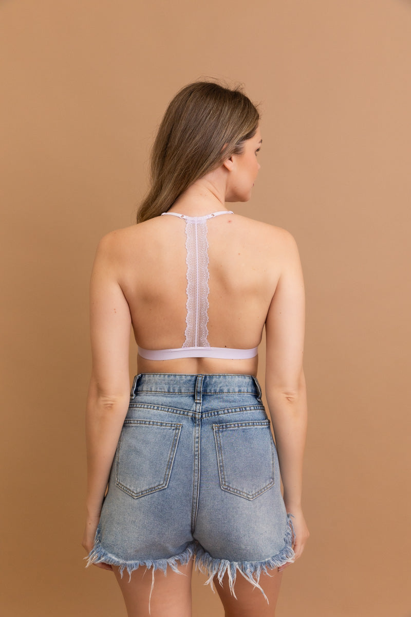 Whisper Lace T-Back Bralette Leto Collection