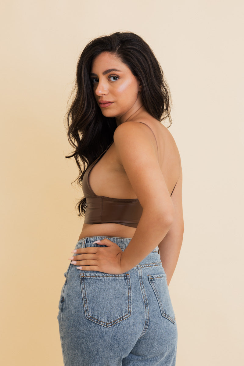 Vegan Leather Longline Bralette - New Colors 🖍️ Leto Collection
