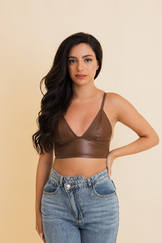Vegan Leather Longline Bralette - New Colors 🖍️ Leto Collection