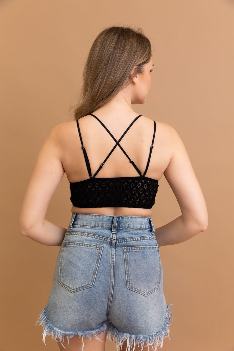Crochet Lacey Charm Padded Bralette Leto Collection