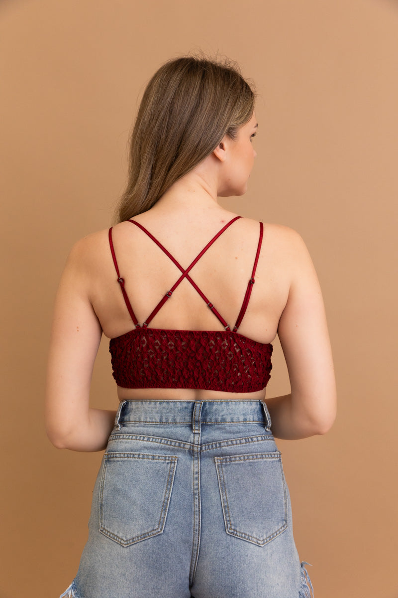 Crochet Lacey Charm Padded Bralette Leto Collection