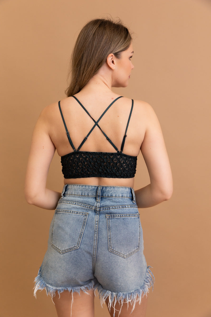 Crochet Lacey Charm Padded Bralette Leto Collection