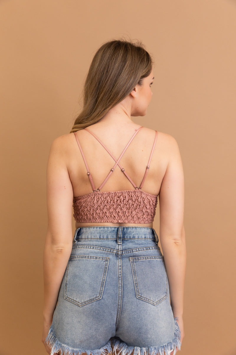 Crochet Lacey Charm Padded Bralette Leto Collection