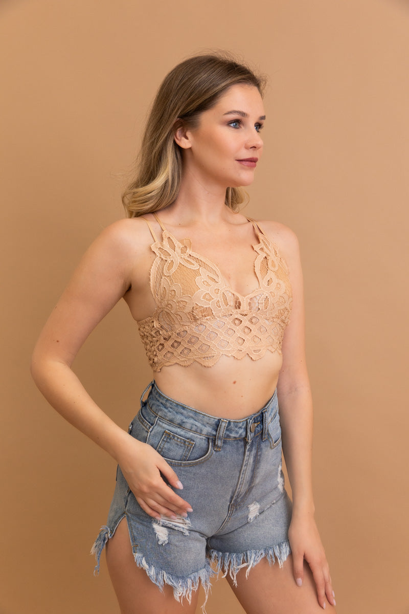 Crochet Lacey Charm Padded Bralette Leto Collection