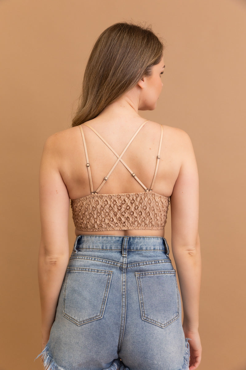 Crochet Lacey Charm Padded Bralette Leto Collection