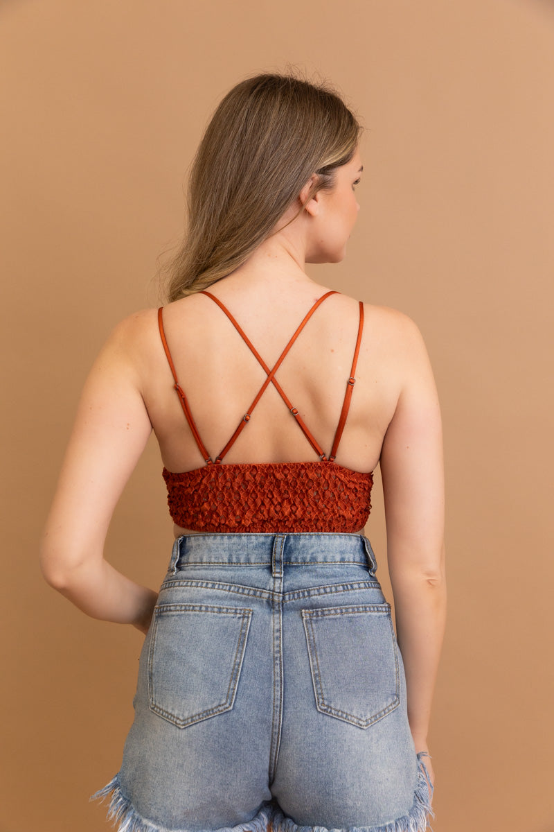 Crochet Lacey Charm Padded Bralette Leto Collection