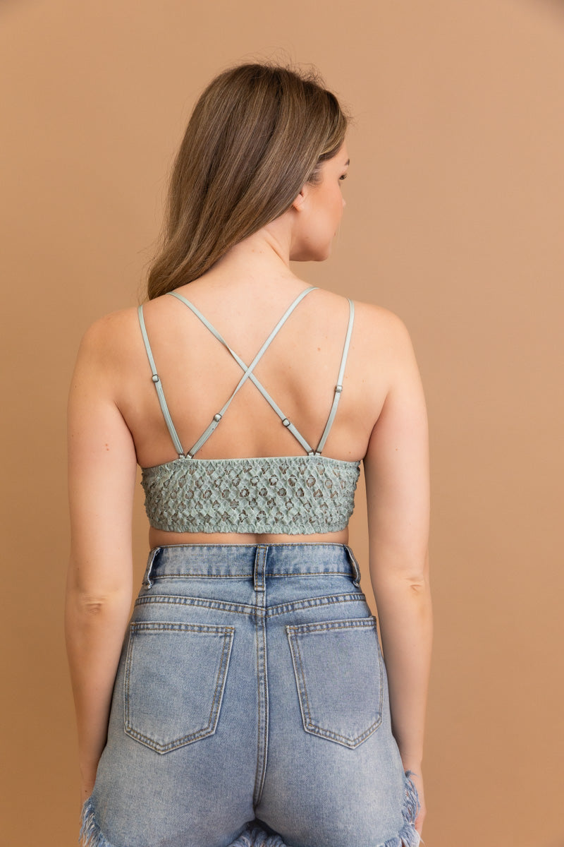 Crochet Lacey Charm Padded Bralette Leto Collection