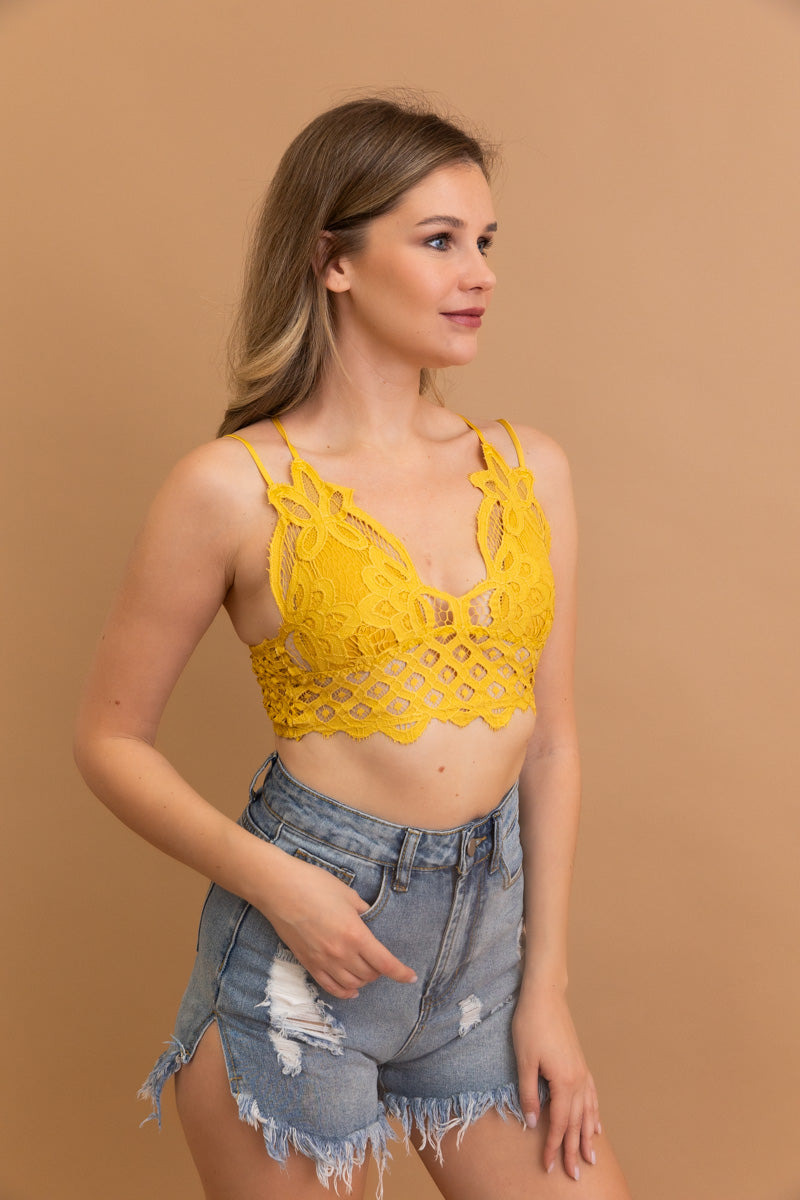 Crochet Lacey Charm Padded Bralette Leto Collection