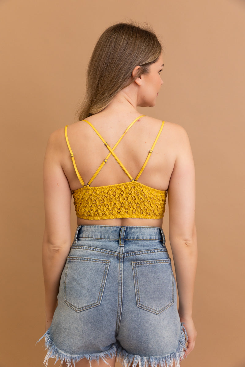 Crochet Lacey Charm Padded Bralette Leto Collection