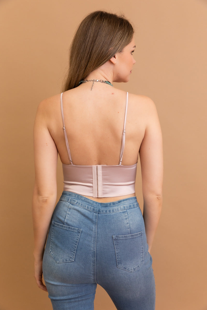 Satin Glow Longline Bralette Leto Collection