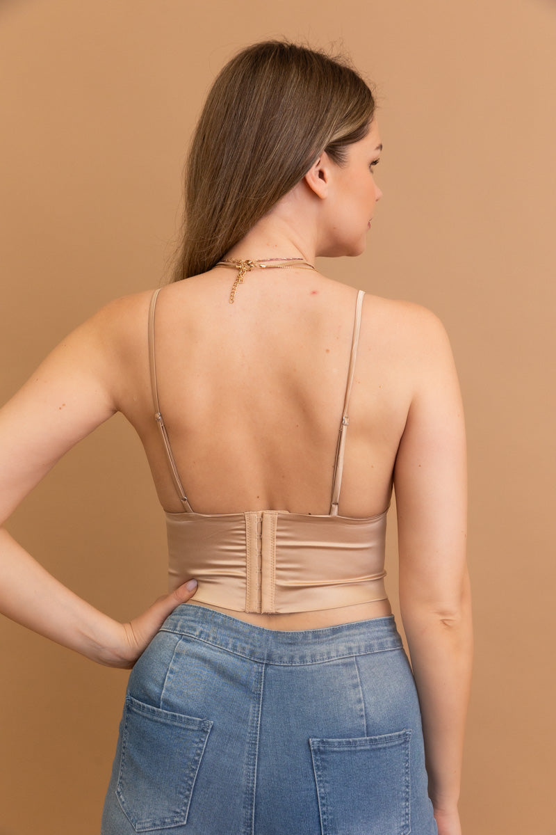 Satin Glow Longline Bralette Leto Collection