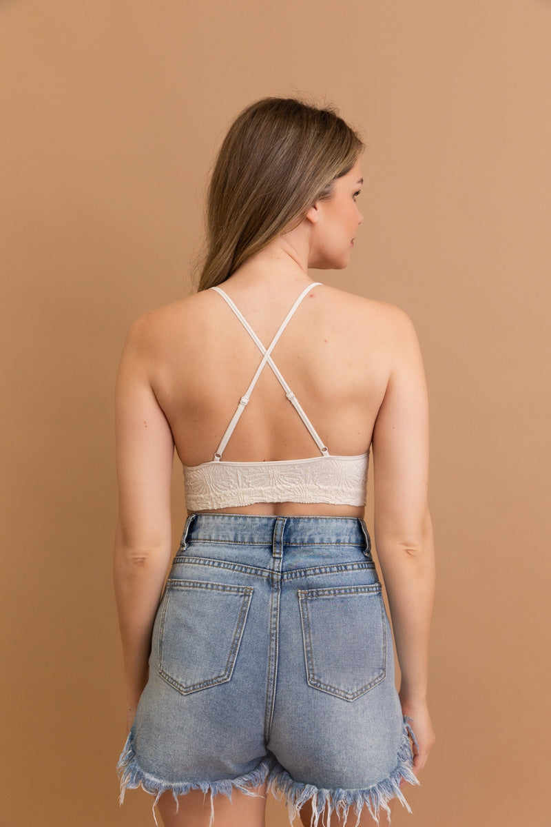 Floral Jacquard Scoop Neck Bralette🌸 Leto Collection