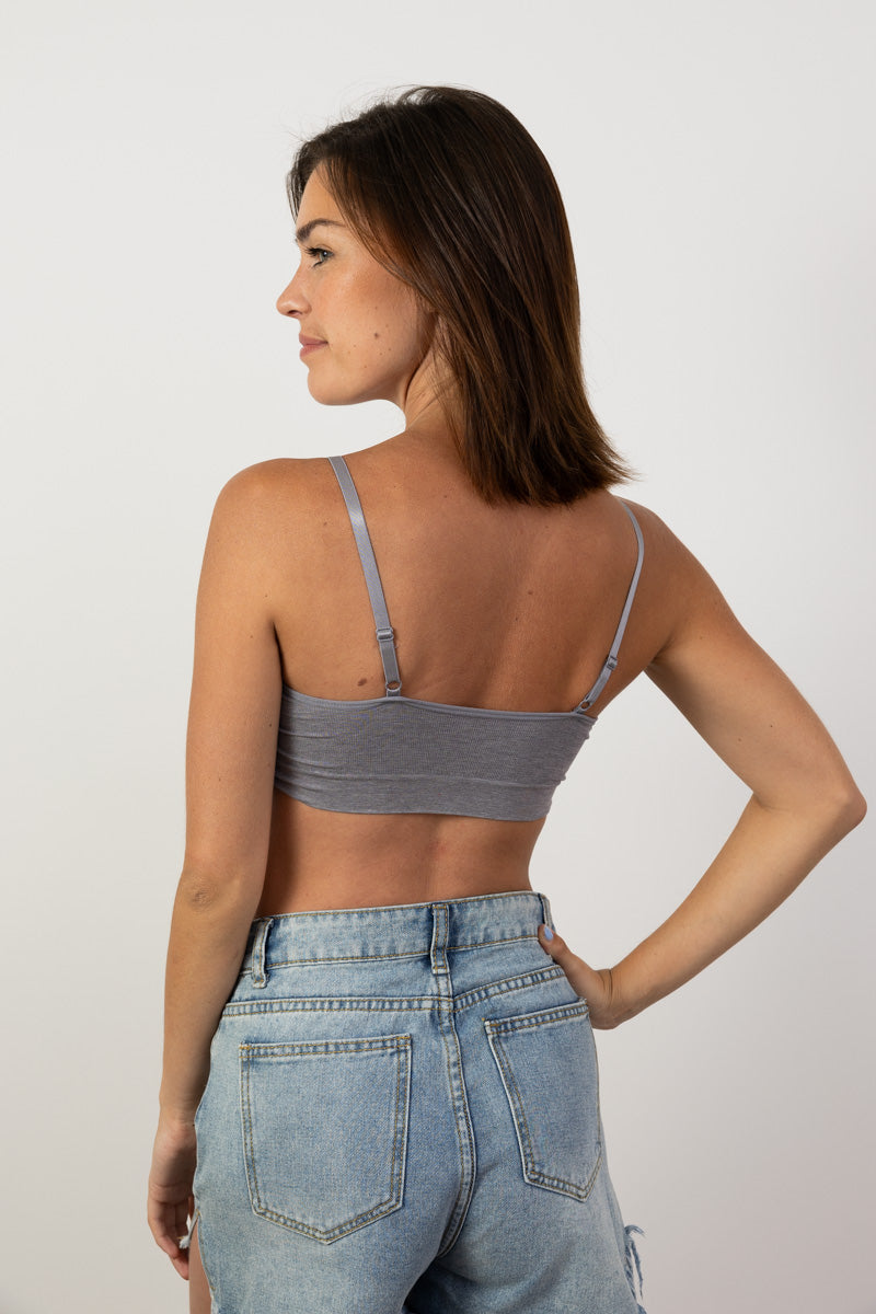 Comfort Chic Ribbed Lace Padded Bralette Leto Collection
