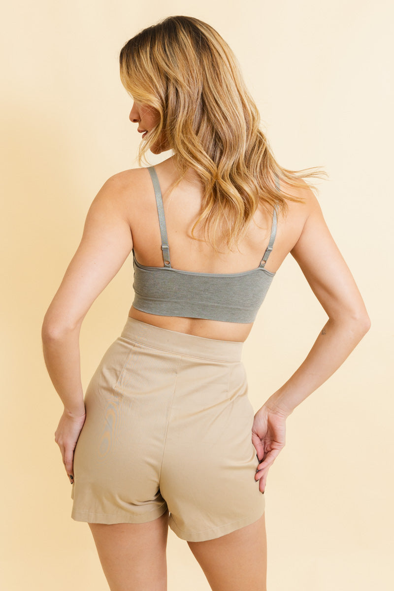 Pure Comfort Ribbed Lace Trim Padded Bralette Leto Collection