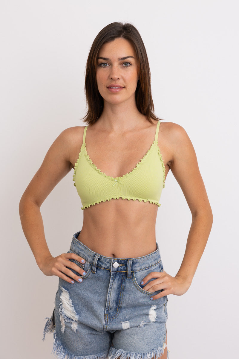 Seamless Lettuce Edge Bow Tie Triangle Bralette 🥬 Leto Collection