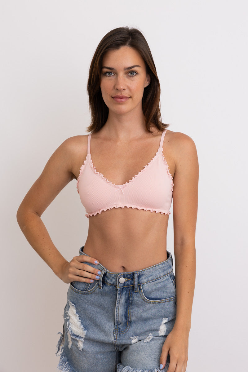 Seamless Lettuce Edge Bow Tie Triangle Bralette 🥬 Leto Collection