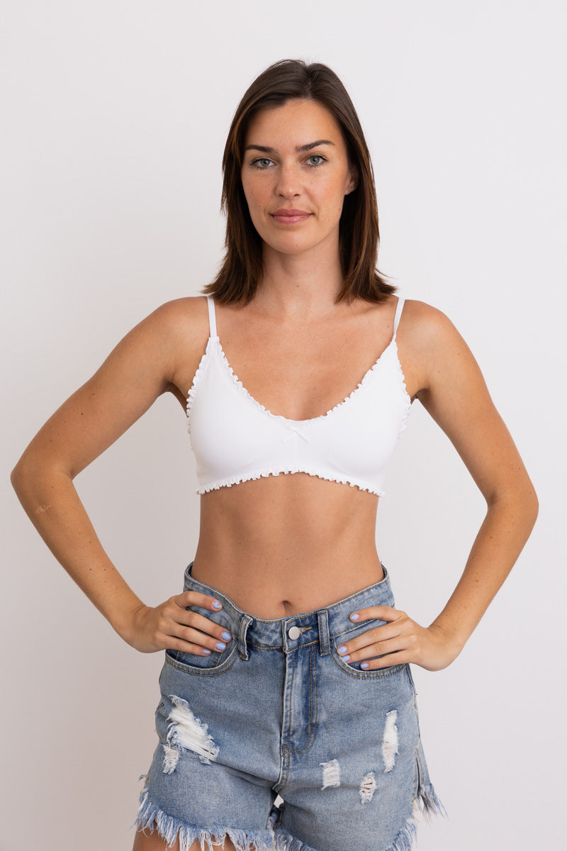 Seamless Lettuce Edge Bow Tie Triangle Bralette 🥬 Leto Collection