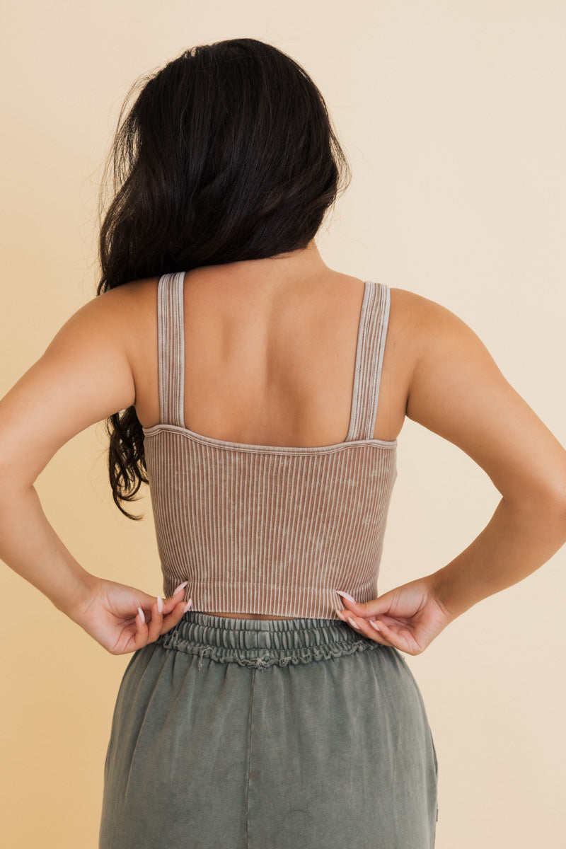 Just Breathe Washed Ribbed Bralette Leto Collection