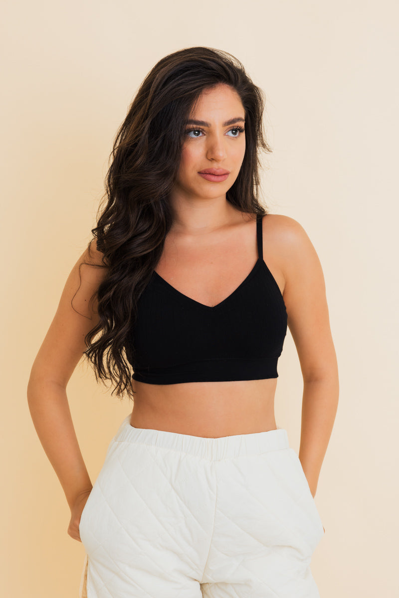 Sporty Vintage Ribbed Ultra Comfy Bralette Leto Collection