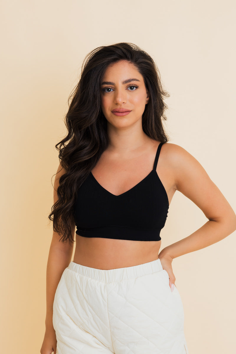 Sporty Vintage Ribbed Ultra Comfy Bralette Leto Collection