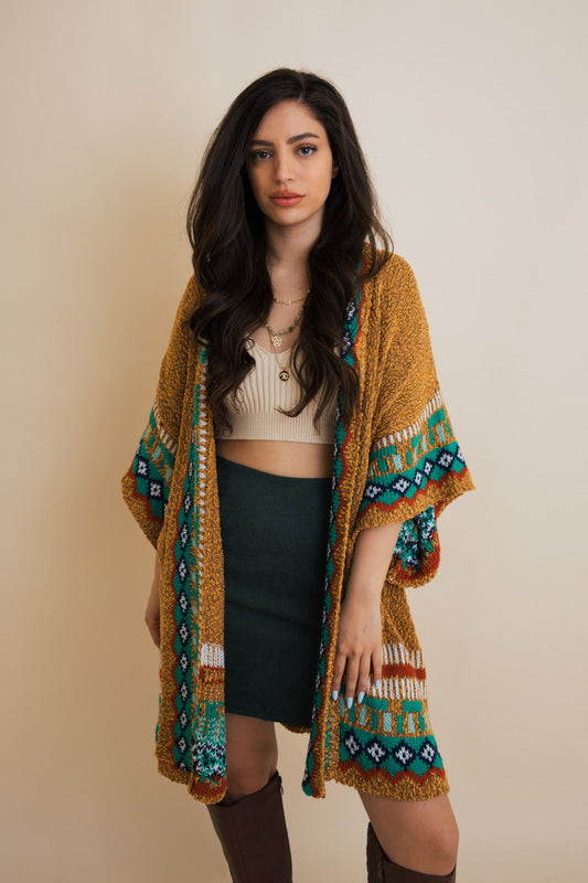 Kachina Style Tapestry Knit Ruana Leto Collection