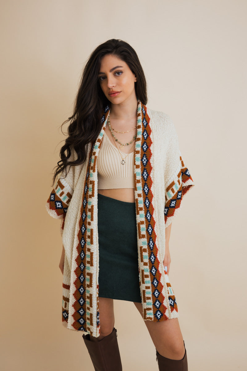 Kachina Style Tapestry Knit Ruana Leto Collection