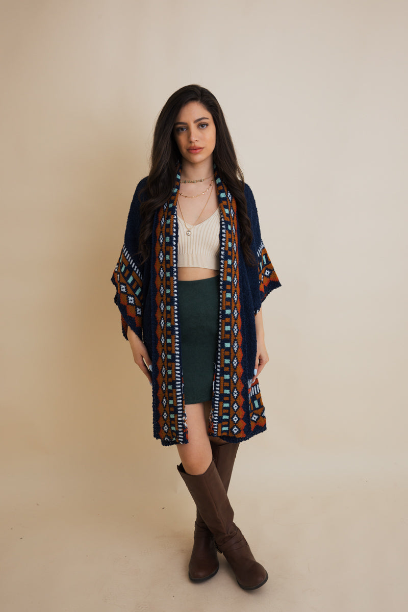Kachina Style Tapestry Knit Ruana Leto Collection