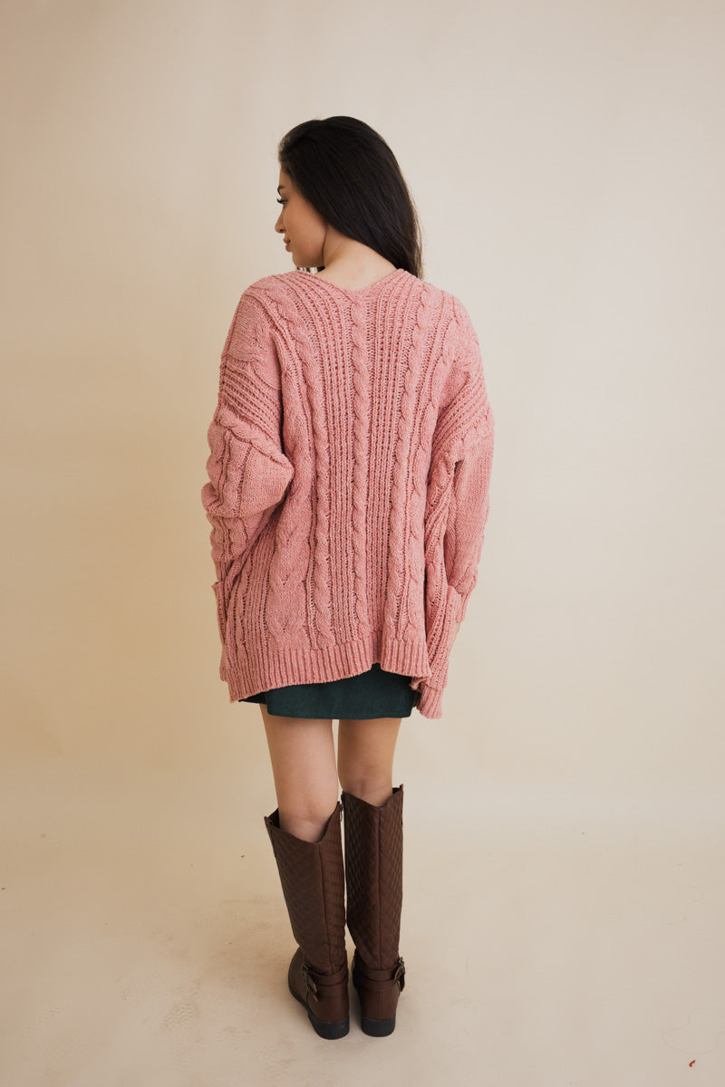 Classic Snuggle Comfort Cable Knit Cardigan Leto Collection