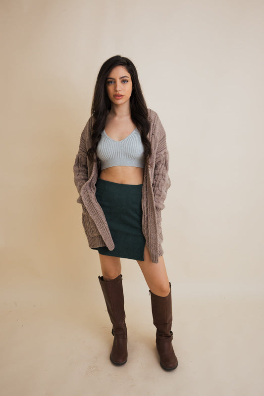 Classic Snuggle Comfort Cable Knit Cardigan Leto Collection