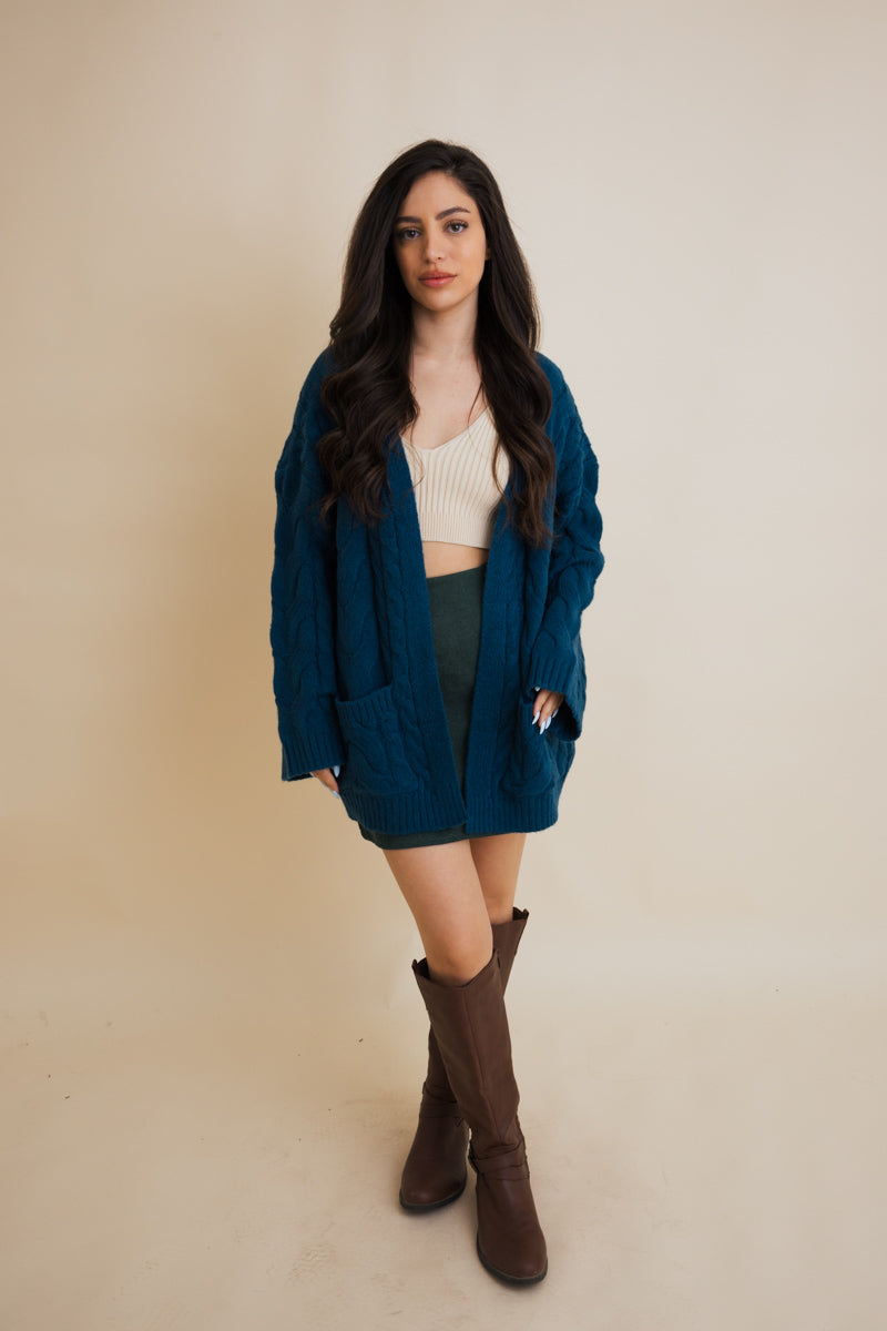 Dreamy Days Cable Knit Open Cardigan Leto Collection