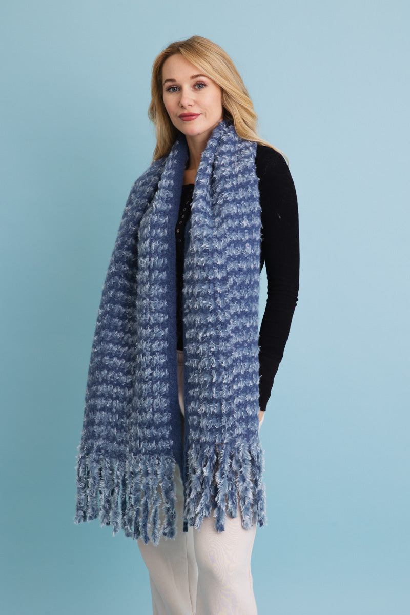 Ultra Soft Chenille Tassel Scarf Leto Collection
