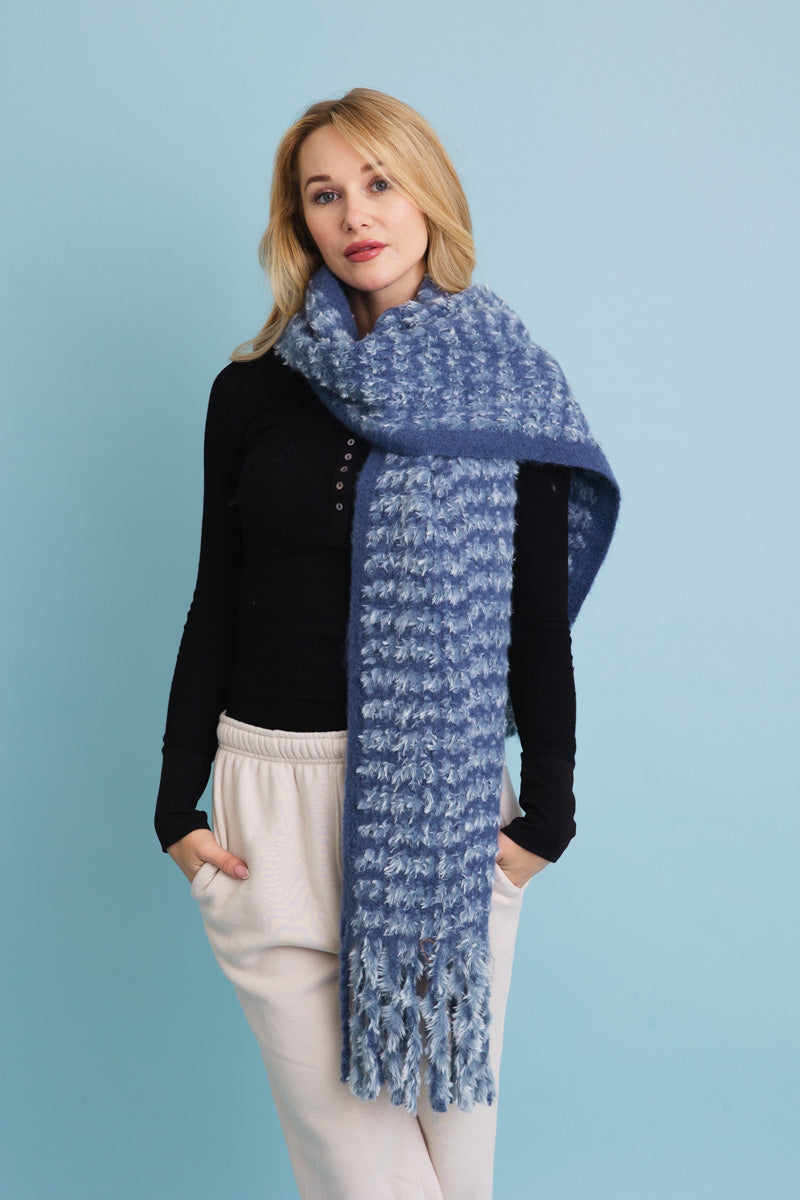Ultra Soft Chenille Tassel Scarf Leto Collection