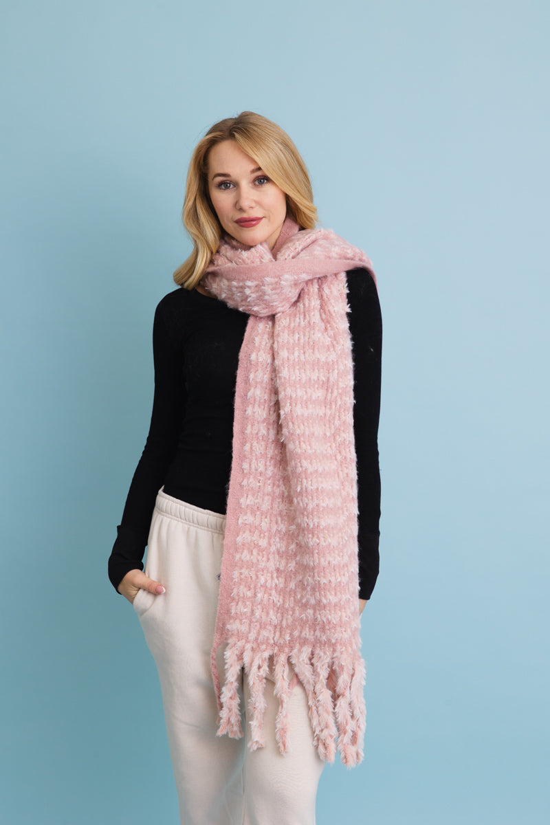 Ultra Soft Chenille Tassel Scarf Leto Collection