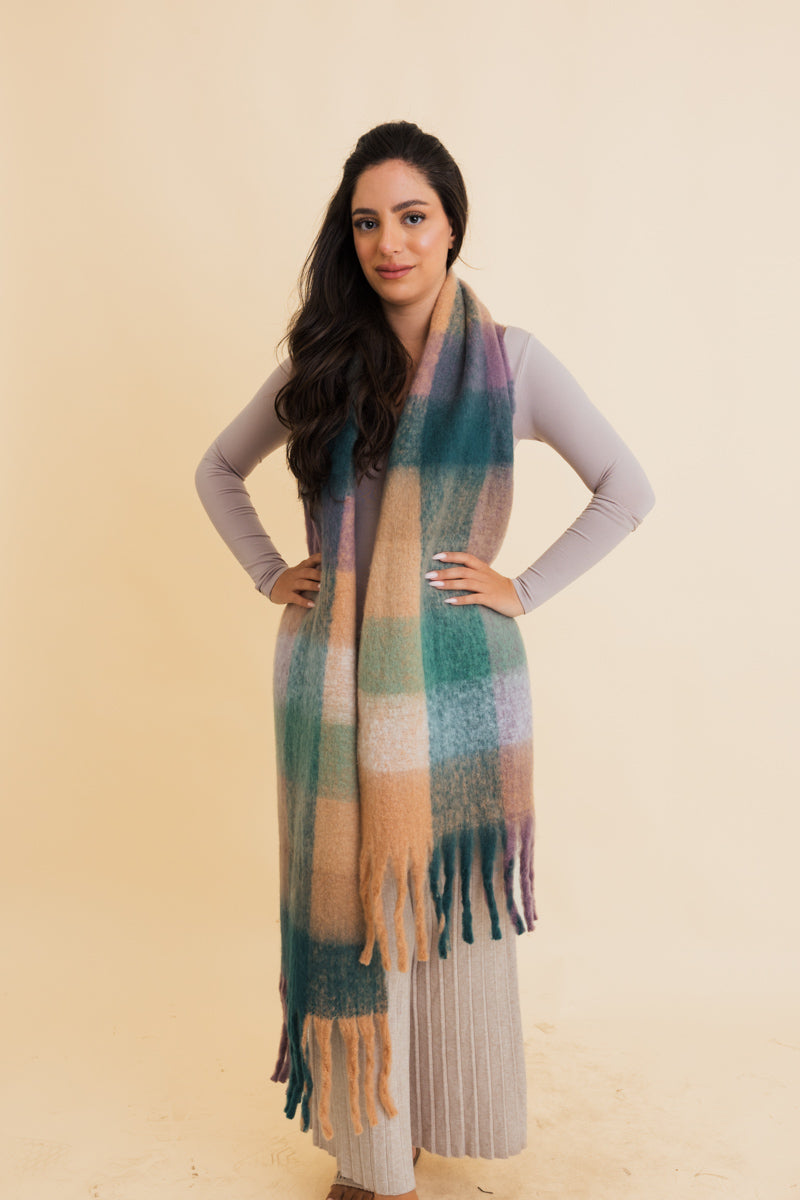 Cozy Breeze Oversized Fringe Scarf - Fall & Winter Essential Leto Collection