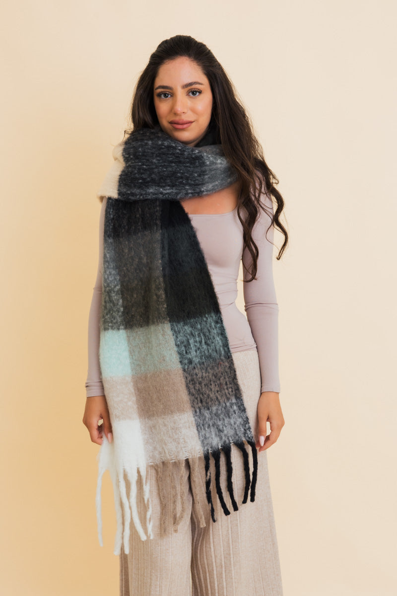 Cozy Breeze Oversized Fringe Scarf - Fall & Winter Essential Leto Collection
