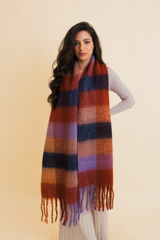 Cozy Breeze Oversized Fringe Scarf - Fall & Winter Essential Leto Collection