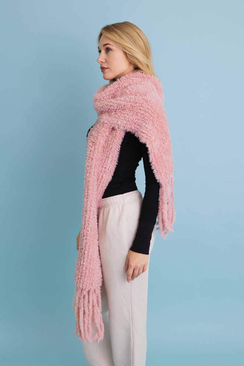 Ultra Soft Boucle Fringe Blanket Scarf Leto Collection