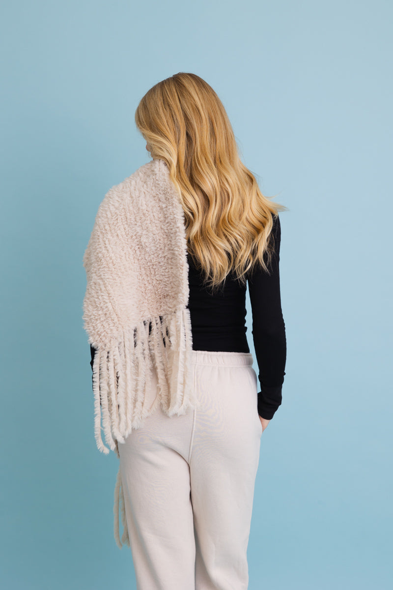 Ultra Soft Boucle Fringe Blanket Scarf Leto Collection