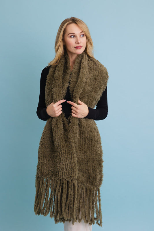 Ultra Soft Boucle Fringe Blanket Scarf Leto Collection