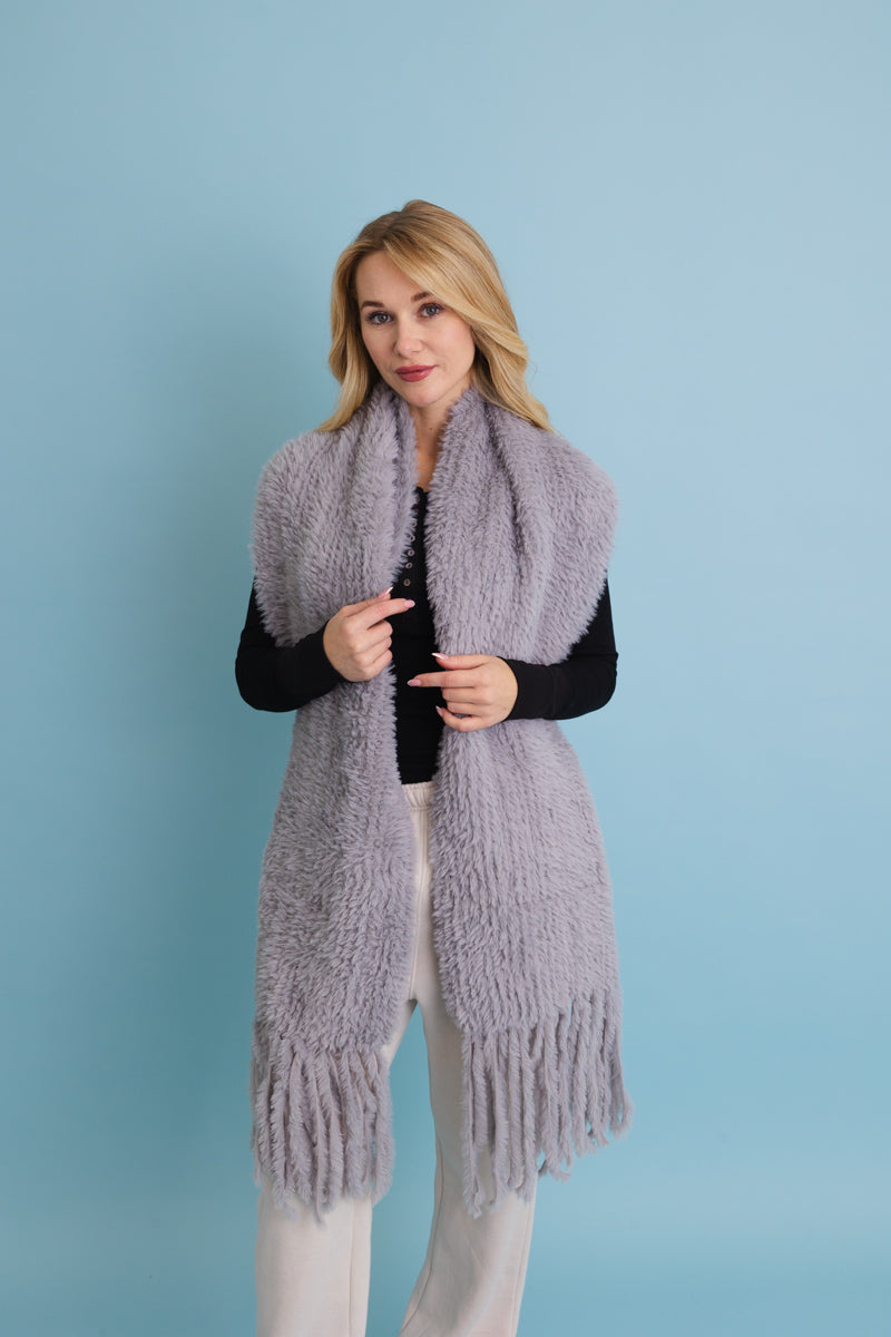 Ultra Soft Boucle Fringe Blanket Scarf Leto Collection