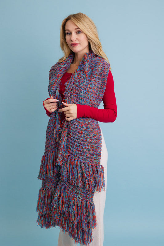 Fun & Fluffy Knit Fringe Winter Scarf Leto Collection