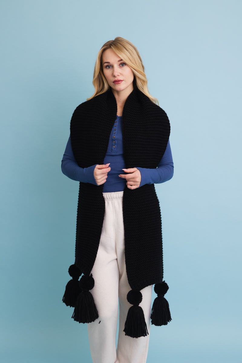 Warm Embrace Knit Scarf with Poms 🧣 Leto Collection