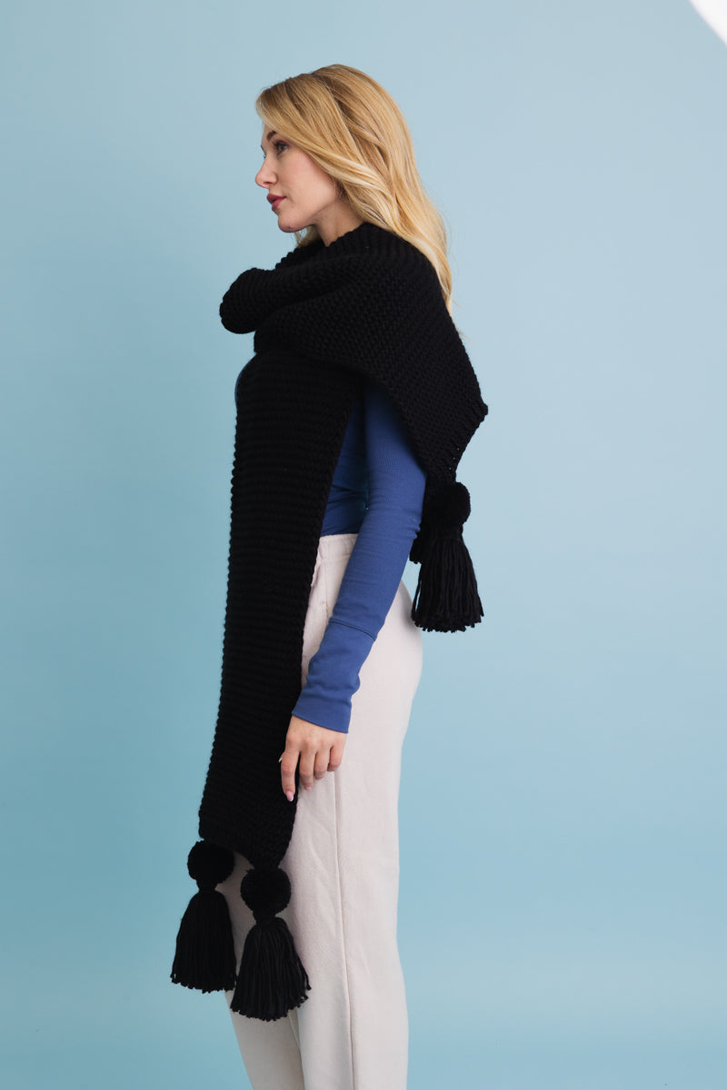 Warm Embrace Knit Scarf with Poms 🧣 Leto Collection