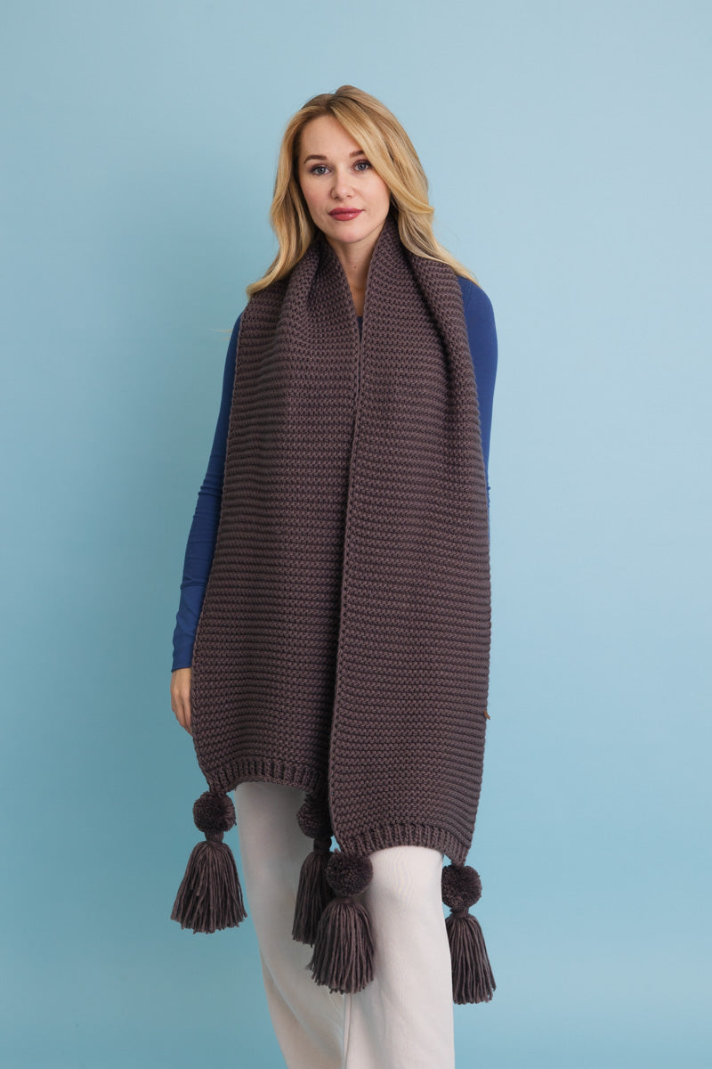Warm Embrace Knit Scarf with Poms 🧣 Leto Collection