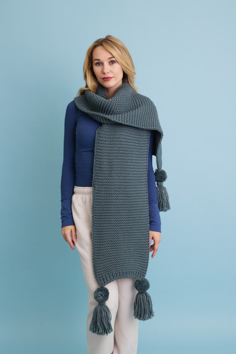 Warm Embrace Knit Scarf with Poms 🧣 Leto Collection