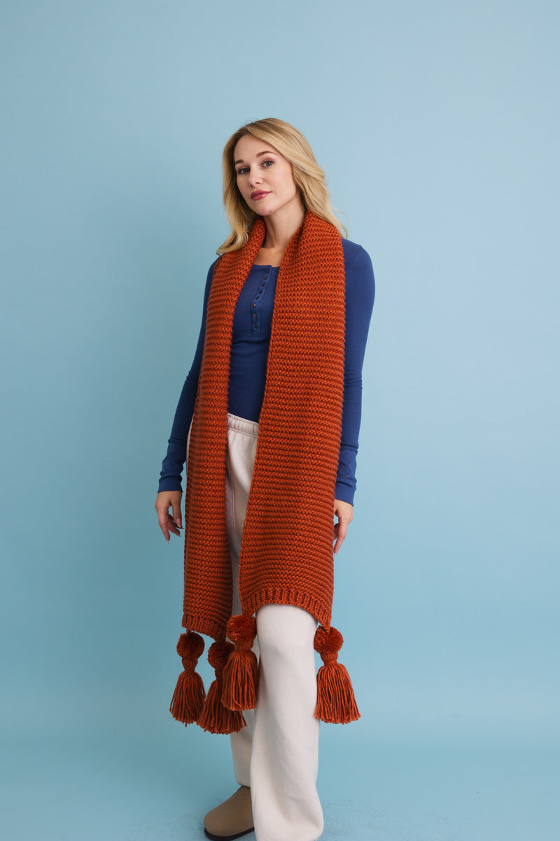 Warm Embrace Knit Scarf with Poms 🧣 Leto Collection